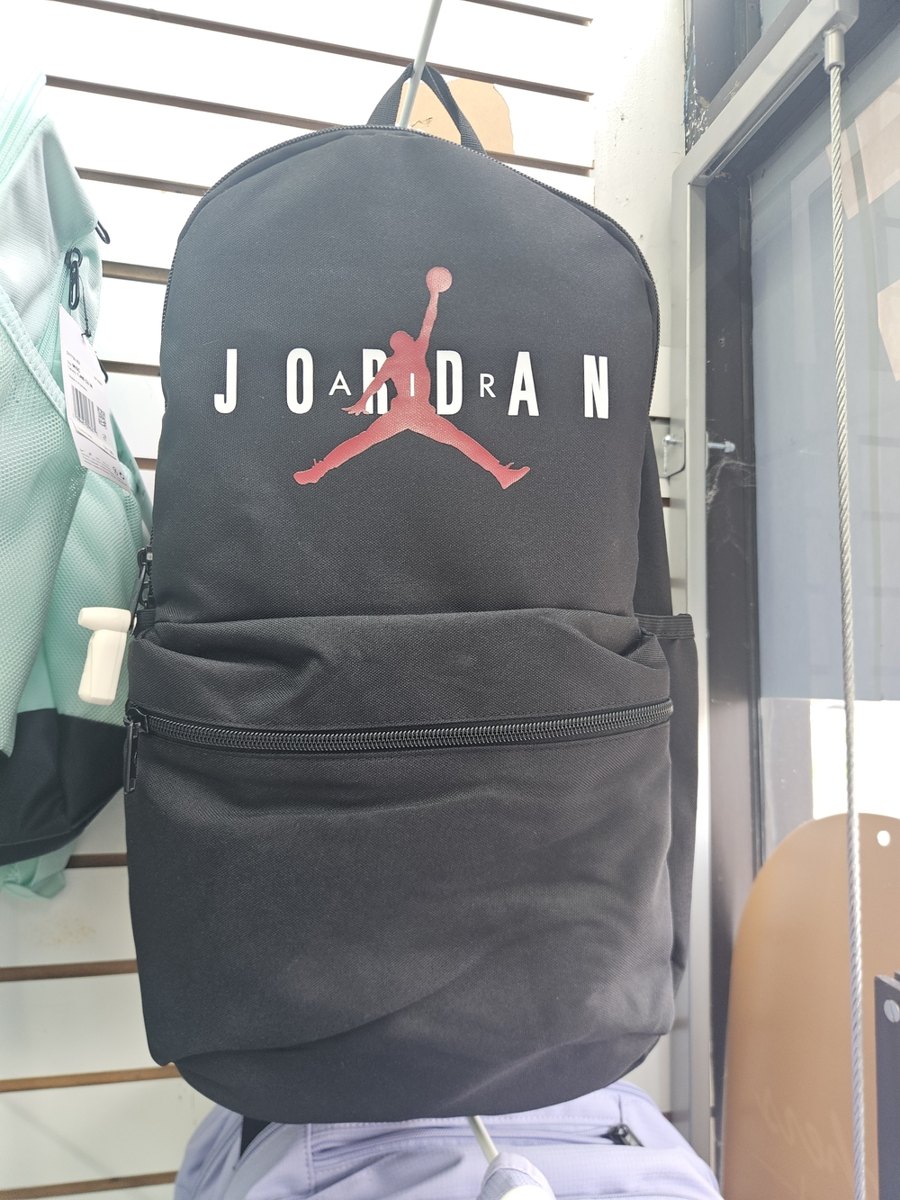 Jordan Black Backpack with Red Jumpman Logo